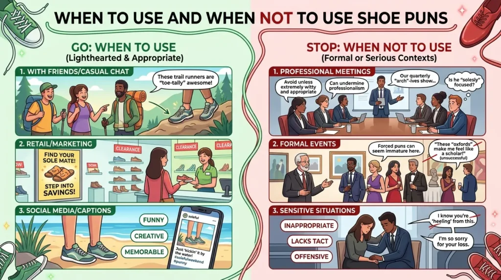 When to Use and When Not to Use Shoe Puns